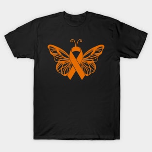 Awareness Ribbon Butterfly Orange T-Shirt